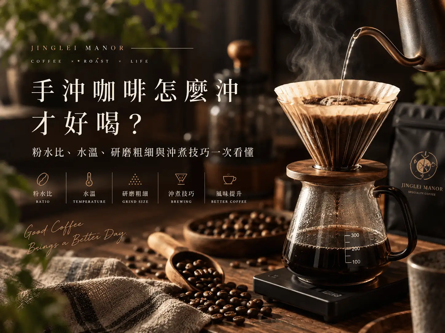 手沖咖啡怎麼沖才好喝？粉水比、水溫、研磨粗細與沖煮技巧一次看懂